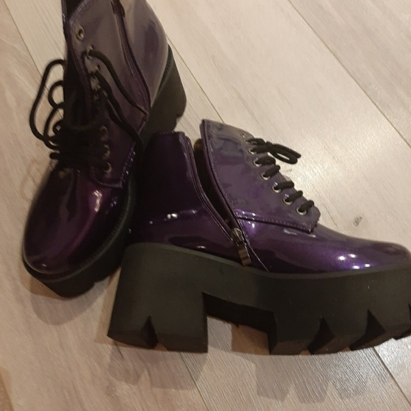 Purple combat boots - Picture 3 of 4